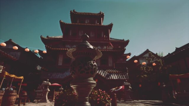 Magnificent Japanese temple clear weather
