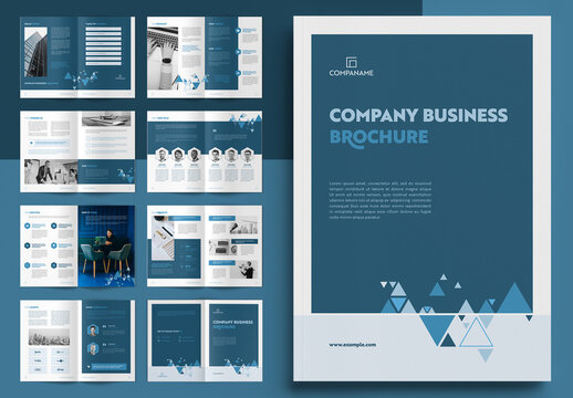 Company Profile Brochure Layout with Blue Accents
