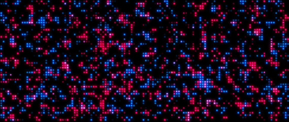 Banner Digital data red and blue circle dot abstract background.