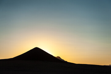 Impression of a sunrise in the Namibian Desert near the Cha-re area in Central Namibia.