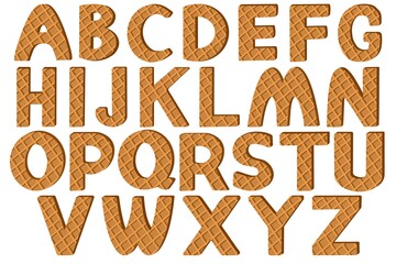 Brown abc letters made from biscuits