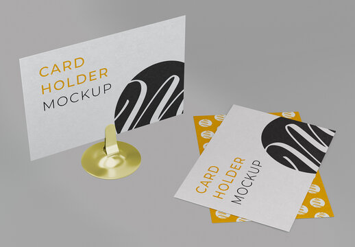 Card Holder Mockup With Two Horizontal Cards