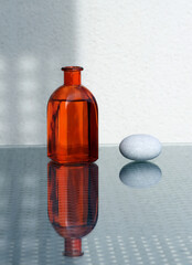 Vintage bottle and sea pebble - 604816962