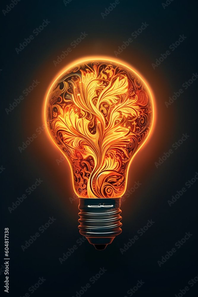 Poster a mesmerizing paper-cut artwork of a lightbulb with intricate filaments and glowing elements, captur