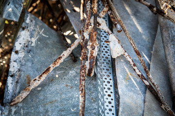 A pile of scrap metal. environment, waste collection and recycling