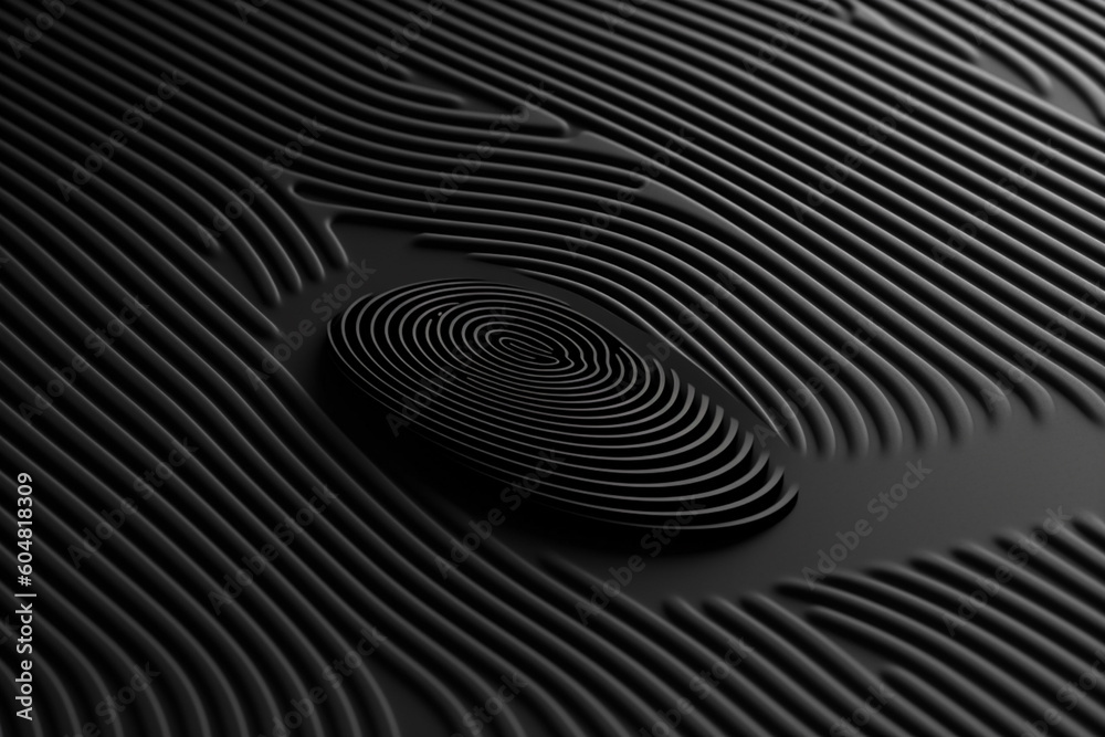 Fototapete a minimalist fingerprint design, with clean lines and simplified shapes, generative ai technology.