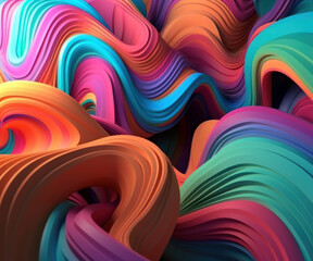 Abstract futuristic colorful 3d background. Generative AI.