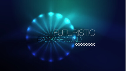 Circles with bright neon shiny light effects, abstract background wallpaper design