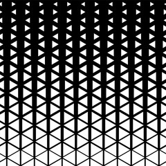 Seamless White to Black Color Transition Triangle Halftone Gradient Pattern. Abstract Geometric Background Design.