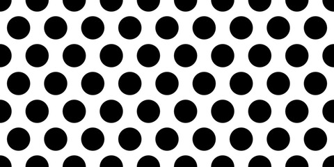 polka dot seamless pattern. pop art background. bold oversized dots vector texture. black and white dots - obrazy, fototapety, plakaty