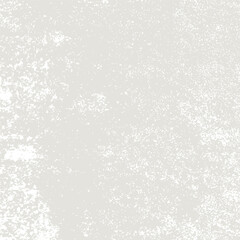 Grunge surface texture with dirty small spots, grit and noise. Abstract white background with randomly filling small dirty spots. Overlay template. Vector
