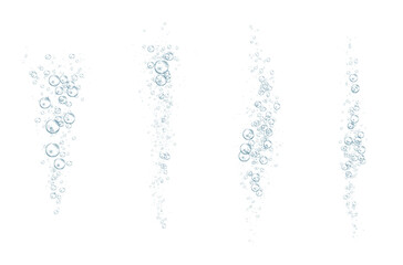 Blue Underwater Sparkling Air Bubbles - obrazy, fototapety, plakaty