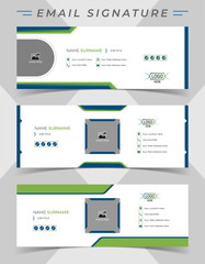 Email signature template design for any business. Professional corporate email signature vector template layout in minimal style.
