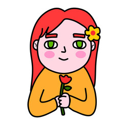 Ilustration of girls and flower