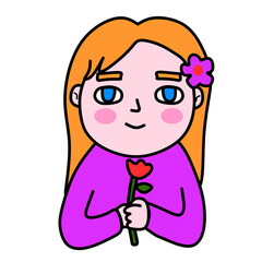 Ilustration of girls and flower