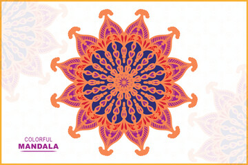 Geometric round circle colorful decoration. Fashion ornament color vector design element for frame and border fabric print mandala design template.