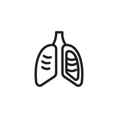 Asthma Cancer Lungs Outline Icon
