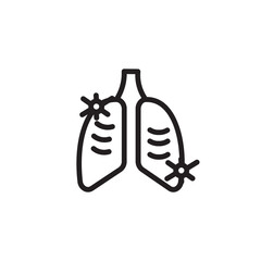 Bacteria Cancer Lung Outline Icon