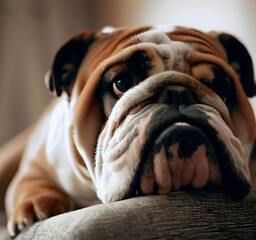 Bulldog inglese pensieroso