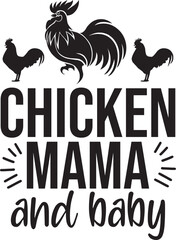 Chicken mama and baby svg