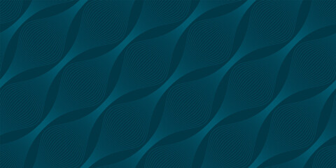  Retro wavy background. Seamless pattern. Vector. レトロなみなみパターン