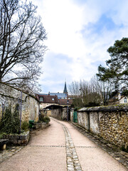 Street view of old village Chevreuse in France