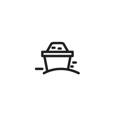 Sea Bucket Sand Outline Icon