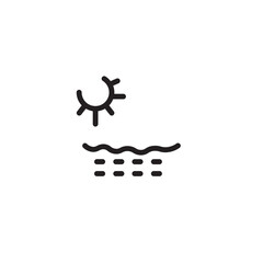 Sun Beach Sea Outline Icon
