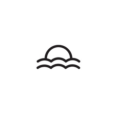 Sun Beach Sea Outline Icon