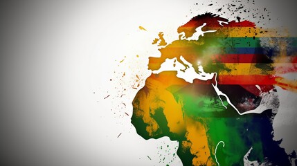 Beautiful africa freedom day banner, great design for any purposes. Black background. Template, background, banner, card, poster. Heart symbol. Generative Ai.