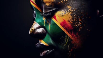 Beautiful africa freedom day banner, great design for any purposes. Black background. Template, background, banner, card, poster. Heart symbol. Generative Ai.