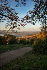 Fototapeta premium Tramonto visto dal territorio di Sorradile, provincia di Oristano, Sardegna