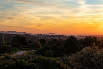 Tramonto visto dal territorio di Sorradile, provincia di Oristano, Sardegna