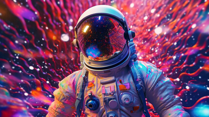Astronaut and background with lights