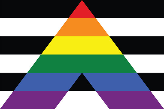 Straight ally pride flag. LGBTQ flag. 