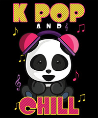 K-Pop And Chill Kawaii And Cute Panda Smiling