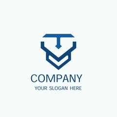 Fototapeta premium Letter T V Modern Company Logo Vector Template