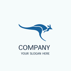 Kangaroo Flat Company Logo Vector Template