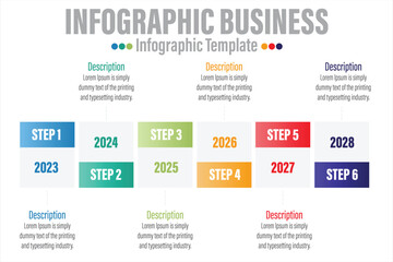 Abstract infographics number options template with Six 6 steps, with Six 6 label. Can be used for workflow layout, diagram, business step options, banner, web design.