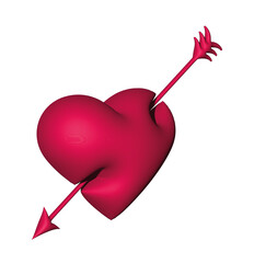 Rote Herz mit Pfeil.