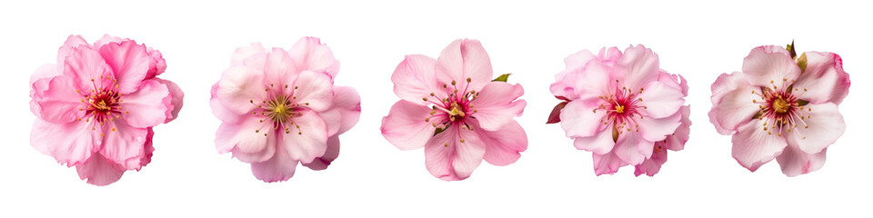 set of isolated cherry flowers. Created with Generative AI