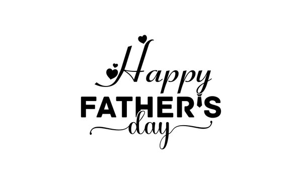 Happy father's day typography design, hand drawn lettering. Holiday lettering isolated on white background.