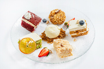 pastry set on  the plate