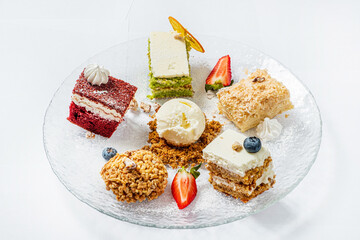 pastry set on  the plate