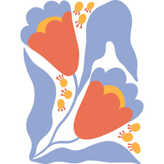 Rectangle Retro Flower Print