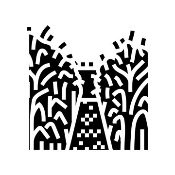 corn maze autumn season glyph icon vector. corn maze autumn season sign. isolated symbol illustration