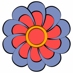 A flower in groovy colors to decorate the holiday.