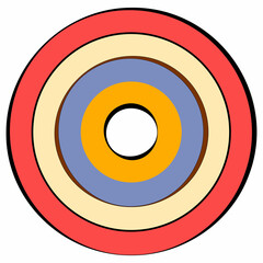 A circle in the colors of the groovy for the decoration of the holiday.