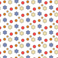 Background with flowers in the style of groovy.