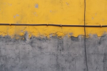 Abstract architecture grey yellow concrete wall and lines Generative AI